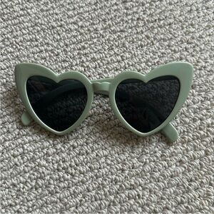 Heart-Shaped Sunglasses in Mint Green